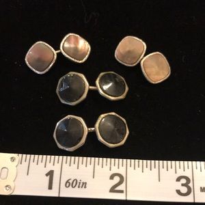 3/$15 ⭐️ Two pair vintage cuff links Hickok and swank silver tone cufflinks (x)